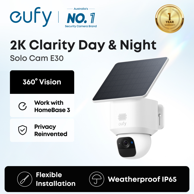 eufy SoloCam E30 – Camera Ngoài Trời Không Dây, Solar, 360°, Theo dõi AI, Độ nét 2K, Không phí tháng