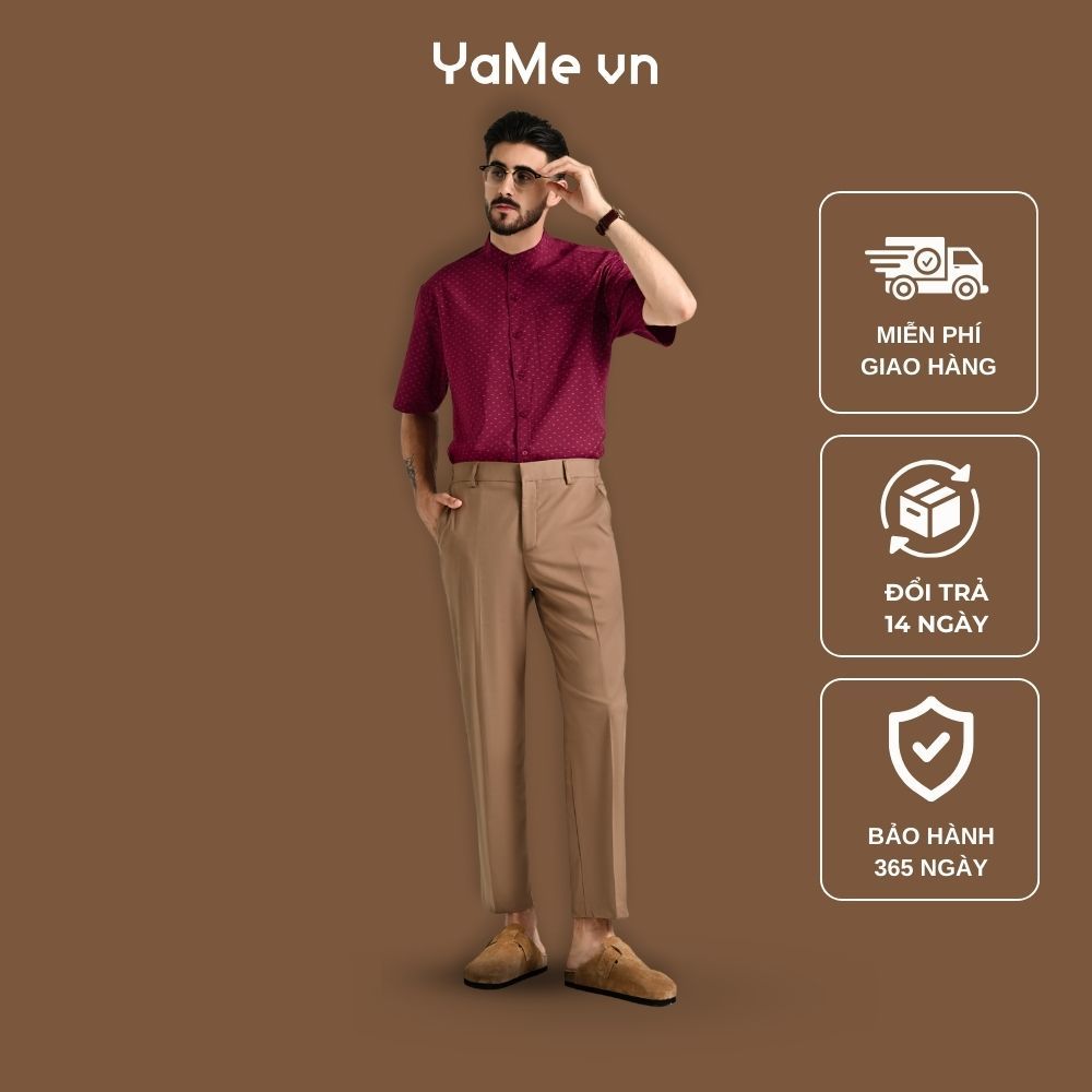 Áo Sơ Mi Nam Tay Ngắn Trẻ Trung Siêu Mịn Seventy Seven 063 24577 |YaMe|