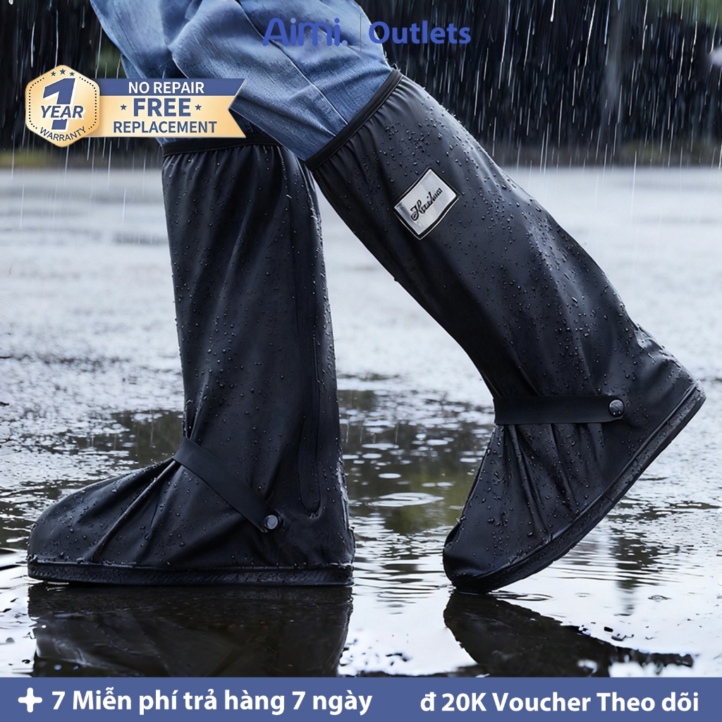 Ủng Đi Mưa Bọc Giày Trời Mưa Giầy Đi Mưa Ủng Bọc Giày Chống Nước Chất Liệu PVC 2 Lớp