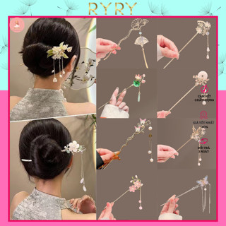  Trâm Cài Tóc Kim Loại Hình Hoa Đính Ngọc Trai Nhân Tạo Phong Cách Cổ Điển Hiện Đại 