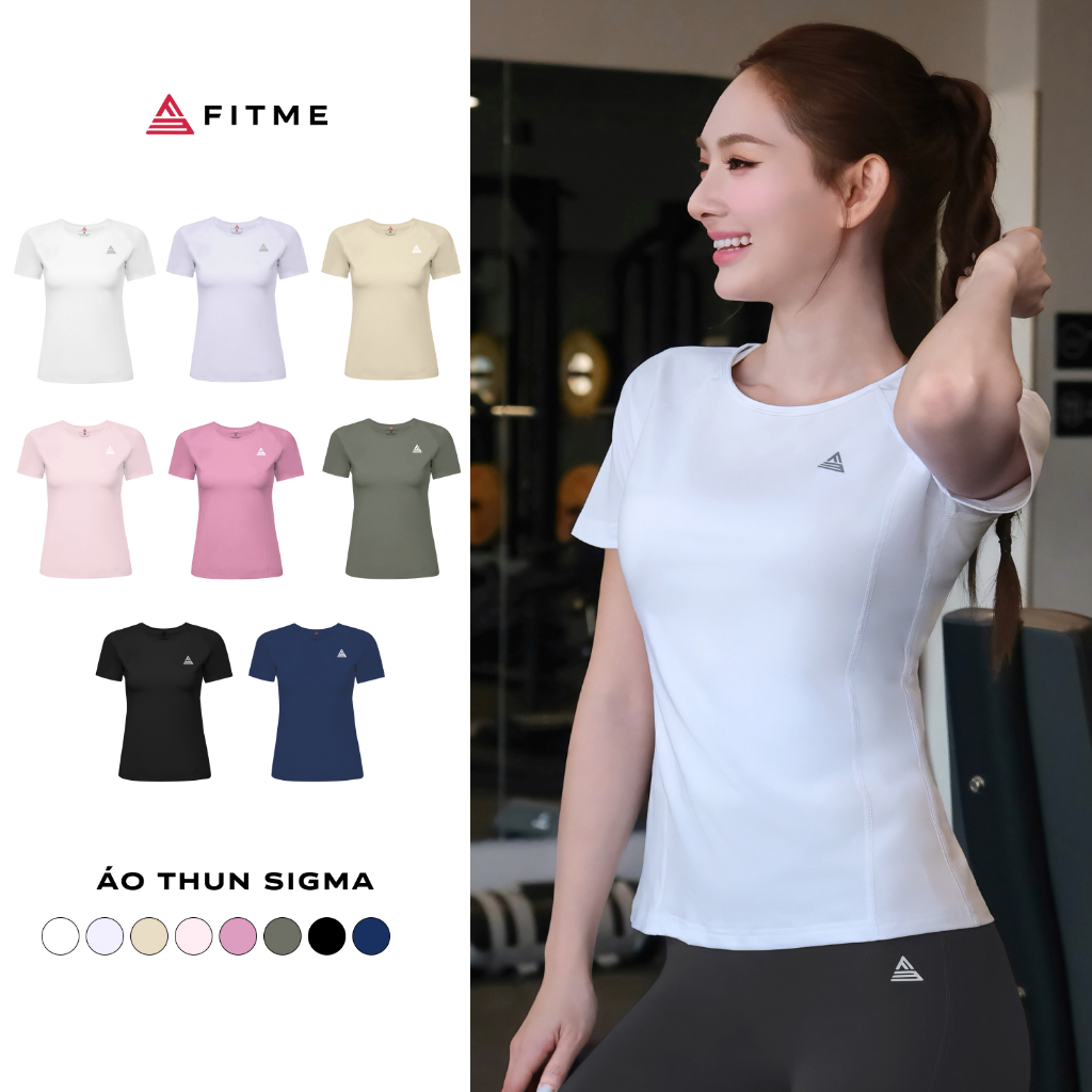 Áo tập gym yoga nữ Fitme Sigma phối lưới thông thoáng, vải cao cấp co giãn 4 chiều thấm hút mồ hôi tốt ATSM