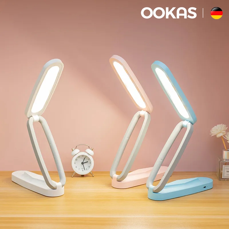 OOKAS Đèn Học Để Bàn Pin Tích Điện Chống Cận LED 3 Màu