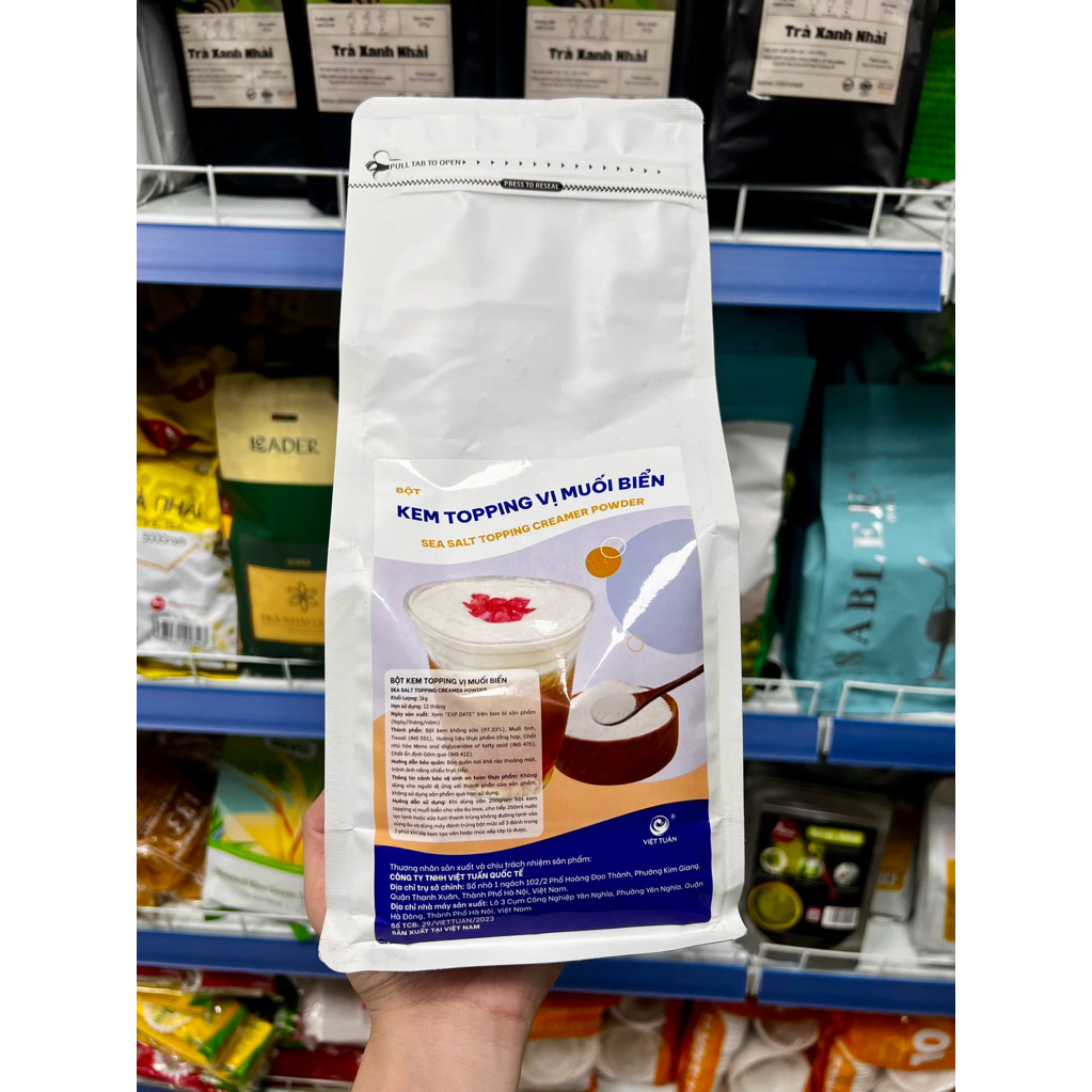 Bột Kem Topping Vị Muối Biển Việt Tuấn - Topping Kem Muối Sánh Béo Cho Cà Phê Muối, Trà, Gói 1kg