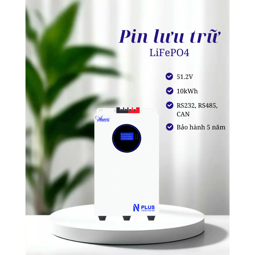 Pin lưu trữ LiFePO4 Anern 51.2V - Lưu trữ 10kWh, 200AH