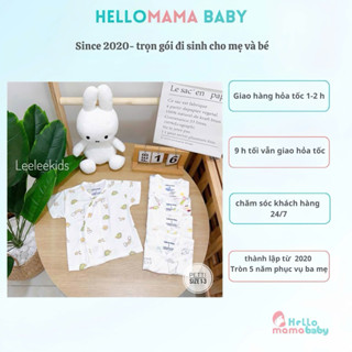  Áo thun cotton lạnh  peptit Hi-Mom-TRẮNG HỌA TIẾT-TAY  NGẮN -Hellomama * 