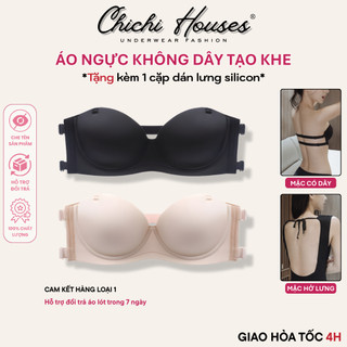  Áo Cúp Ngực Không Dây Chống Tụt Chất Su Kèm Phụ Kiện Mặc Nhiều Kiểu - Eva 018 