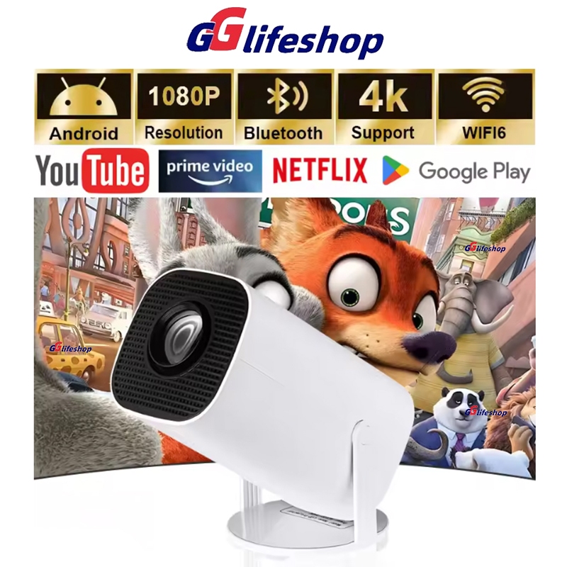 Máy chiếu P30 Pro/HY300 Pro Android 11 Full HD 4K WiFi6 Kết nối điện thoại laptop ios xem phim