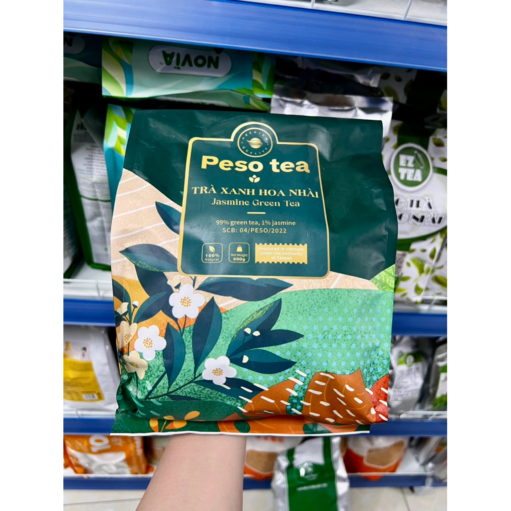 Trà Xanh Hoa Nhài Peso (Jasmine Green tea) - Gói 600Gr