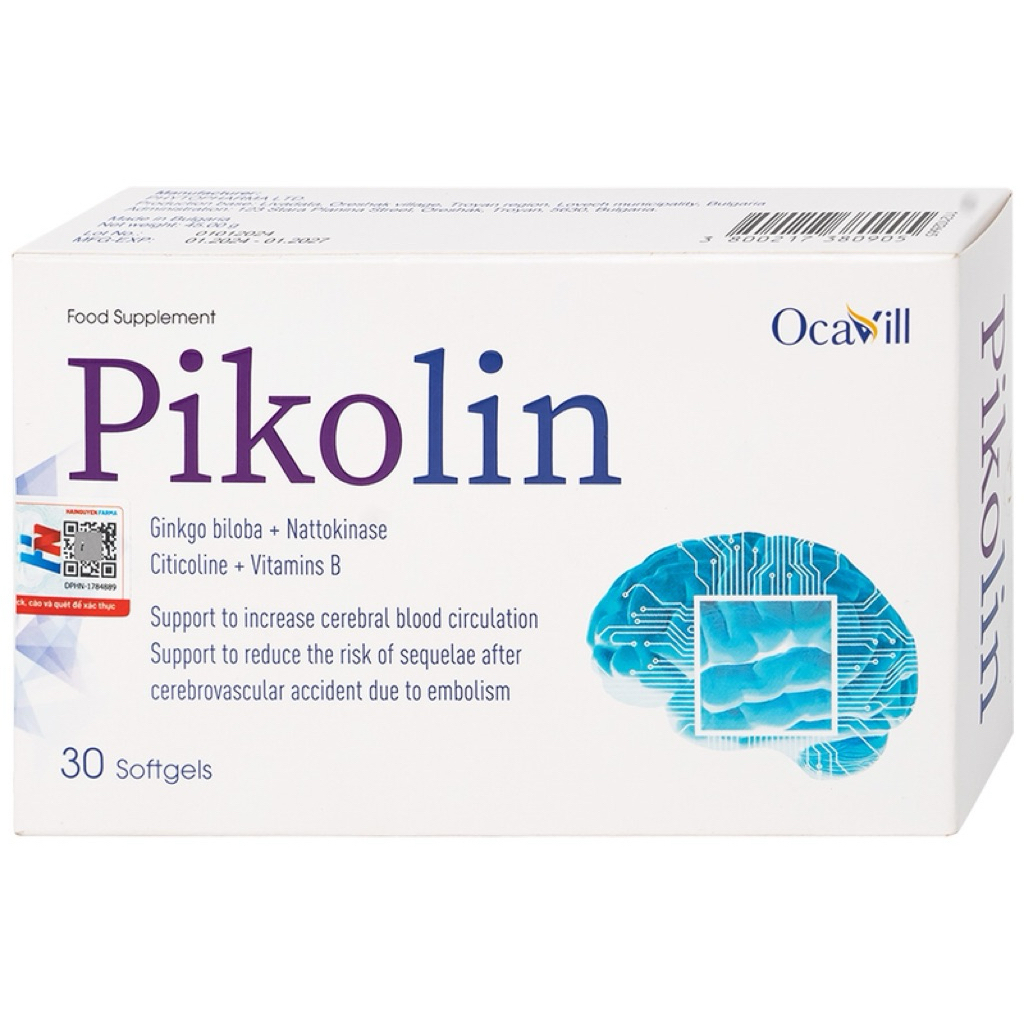 PIKOLIN Viên uống bổ não, chống đột quỵ, ổn định giấc ngủ