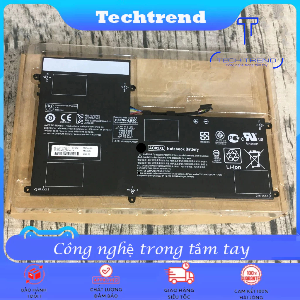 Pin Battery Laptop 1000 G2 UB5O, AO02XL tương thích HP ElitePad Bảo hành 6 tháng