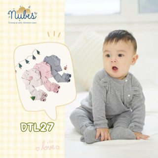   NUBES  Bộ quần áo dài tay thu đông cài lệch cotton tai gấu cho bé trai bé gái – Đồ sơ sinh 0–12 tháng 