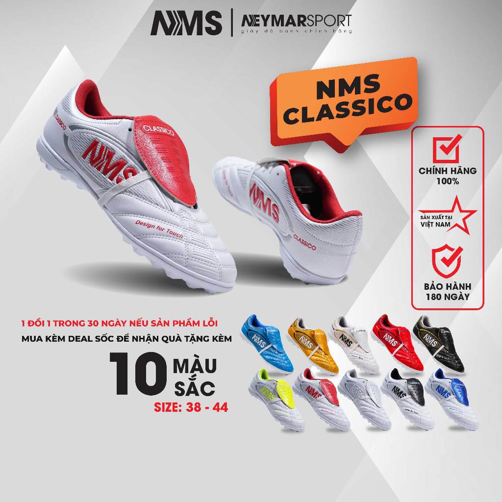 Giày đá bóng NMS CLASSICO TF lưỡi gà gập cổ điển, lớp đệm EVA êm ái [MUA KÈM DEAL SỐC]