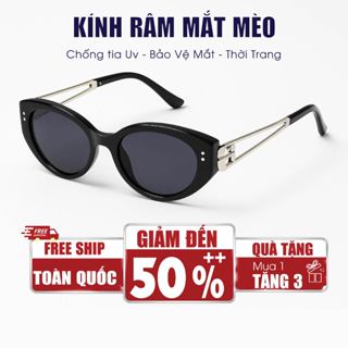 Kính Mát Mắt Mèo Kiểu Dáng Thời Trang Hàn Quốc Tròng Kính Chống Tia UV400 Thời Trang Nam Nữ