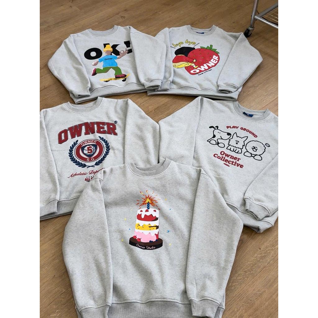 [ HÀNG XẢ KHO KHÔNG HOÀN ] MIX SWEATER Owner nỉ bông xù tay cánh dơi form rộng Owner Studio