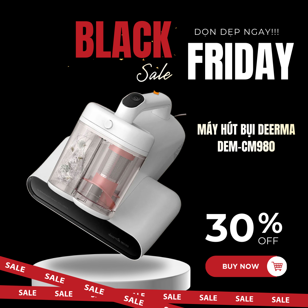  Máy Hút Bụi Giường Nệm  Sofa Xiaomi Deerma DEM-CM980 - Lực hút 13.000 Pa - Tia UV - Bảo hành 1 năm 