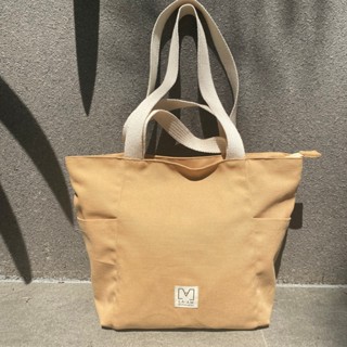  Túi vải đựng đồ có khoá kéo - Túi Canvas Đeo vai Hàng ngày Đi học Đi chơi Đi làm 