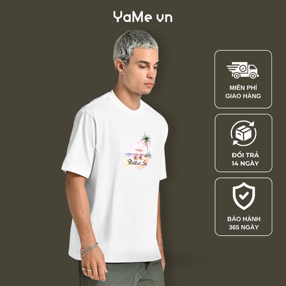Áo Thun Nam FlexFit™ Cotton “Dalat Sea” The No Style 235 Dáng Rộng Rãi F4 24784 |YaMe|