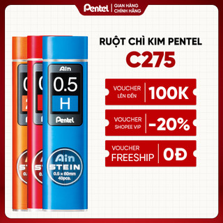  Ruột Chì Kim Pentel C275 0.5mm 2B Siêu Cứng - Ngòi Chì Thay Thế Nhiều Cỡ 