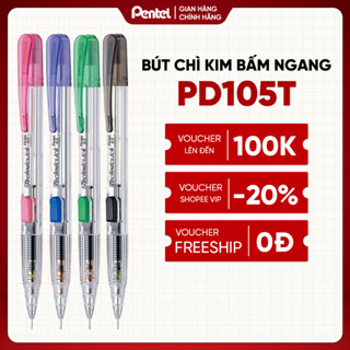  Bút Chì Kim Bấm Ngang Pentel Techniclick PD105T 0.5mm - Bút Chì Bấm Hông Độc Đáo Cho Học Sinh 