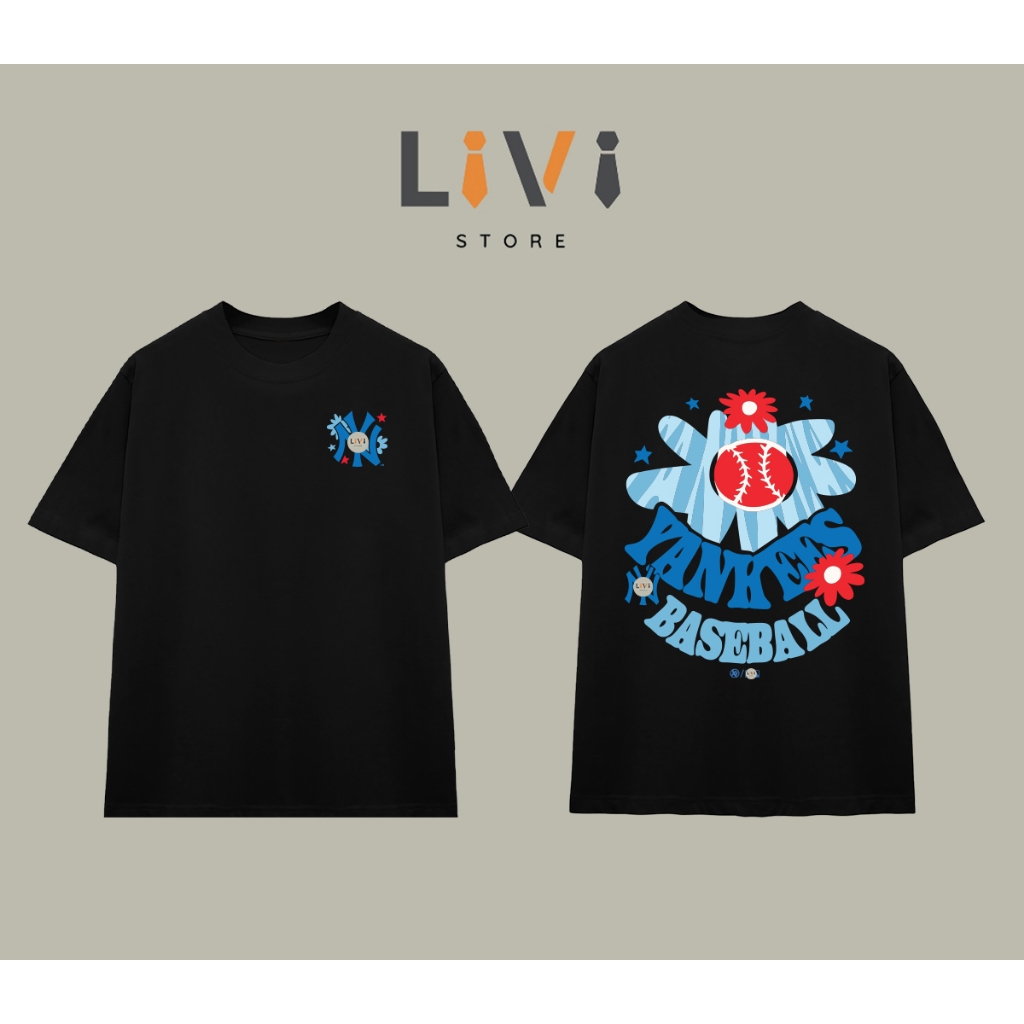 Áo Thun Yankees Baseball Cotton Cao Cấp Form Rộng LIVI061 - LiVi Store