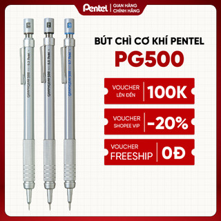  Bút Chì Cơ Khí Pentel PG500 – Bút Chì Bấm Kỹ Thuật 0.3 0.5 0.7mm Thân Kim Loại Nét Chuẩn 