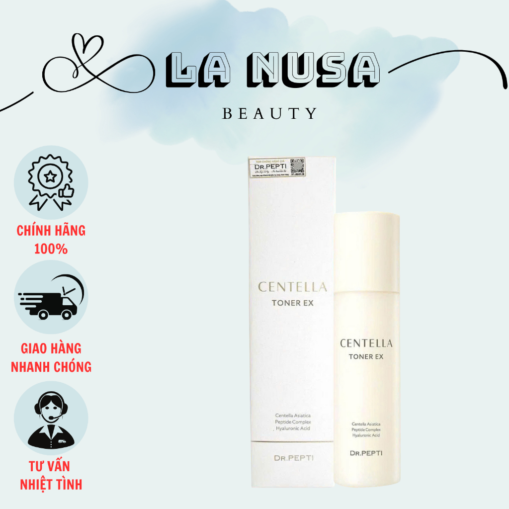 {Mẫu Mới} Nước Hoa Hồng Dưỡng Da Cấp Ẩm, Căng Bóng Dr.Pepti Centella Toner DrPepti+ EX 180ml