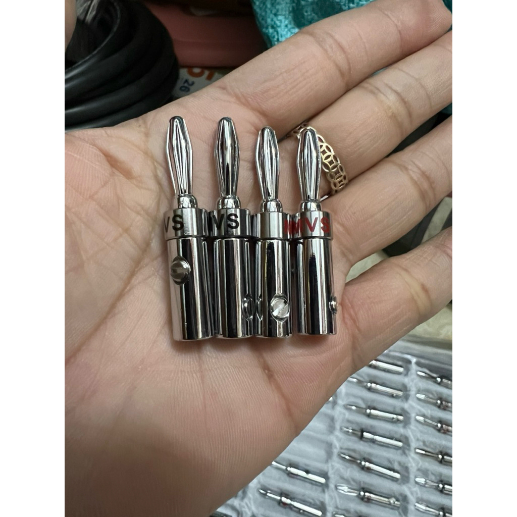 Jack loa bắp chuối 4mm cao cấp mạ rhodium đơn giá 1 cặp