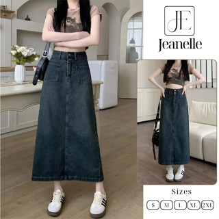  Chân váy bò nữ jeans dáng dài chữ a xẻ sau váy bò cạp cao tôn dáng hottrend hè 2025 V7 V16 V15 Jeanelle Store 
