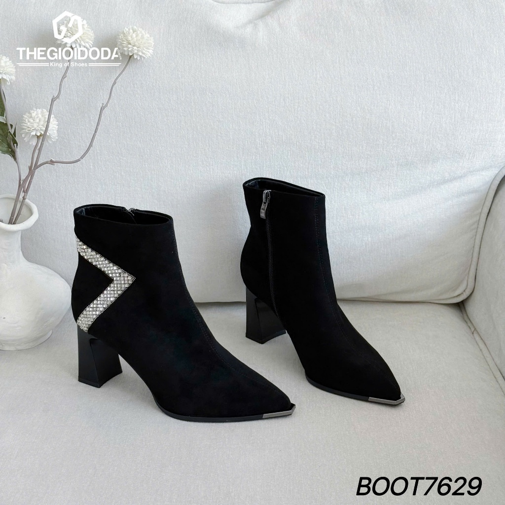 BỐT NỮ DA LỘN GÓT VUÔNG NHẬP KHẨU CAO CẤP BOOT7629