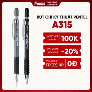  Bút Chì Kim Kỹ Thuật Pentel A315 0.5mm Kèm Gôm - Chì Kỹ Thuật 4 Cỡ Ngòi 