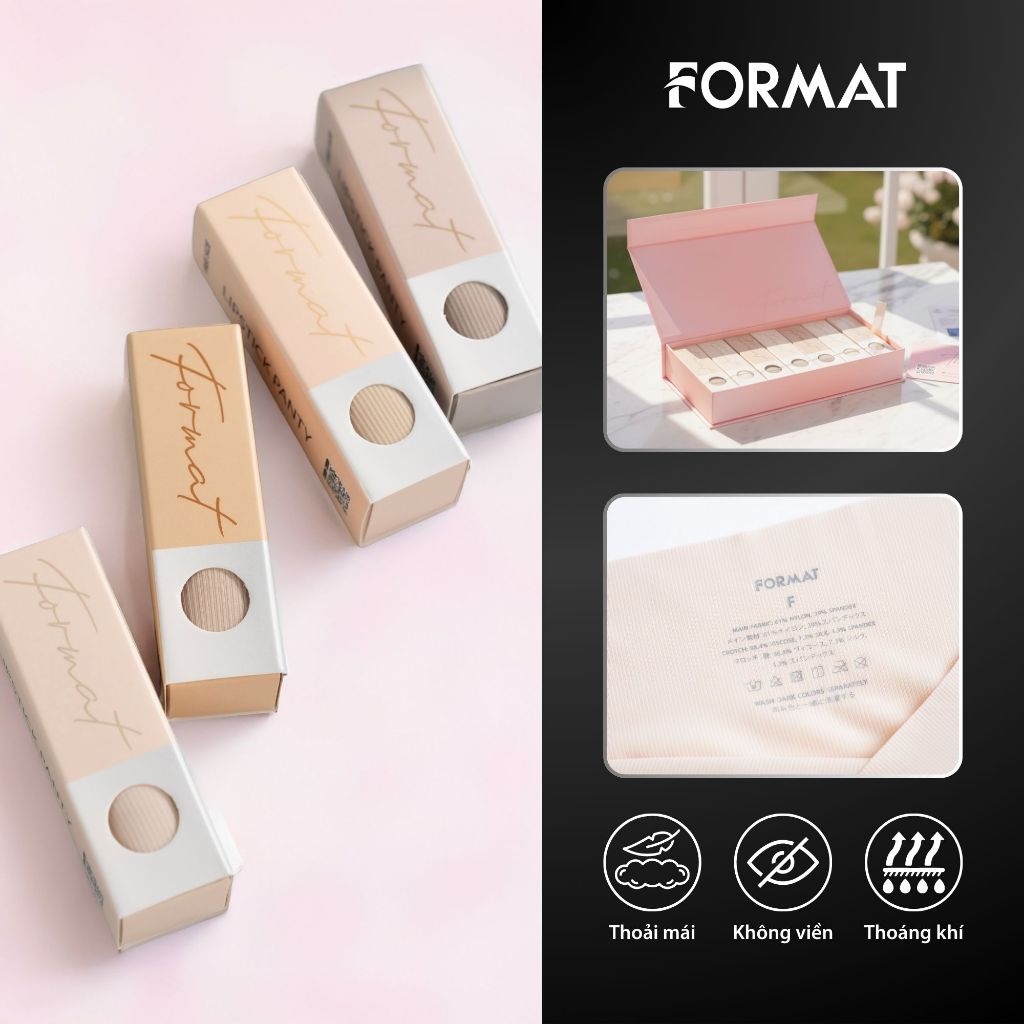 [FORMAT x Hannah Olala] Quần Lót Nữ FORMAT Premium Pack 7 Chiếc Dạng Thỏi Son Tàng Hình Cao Cấp  Fre