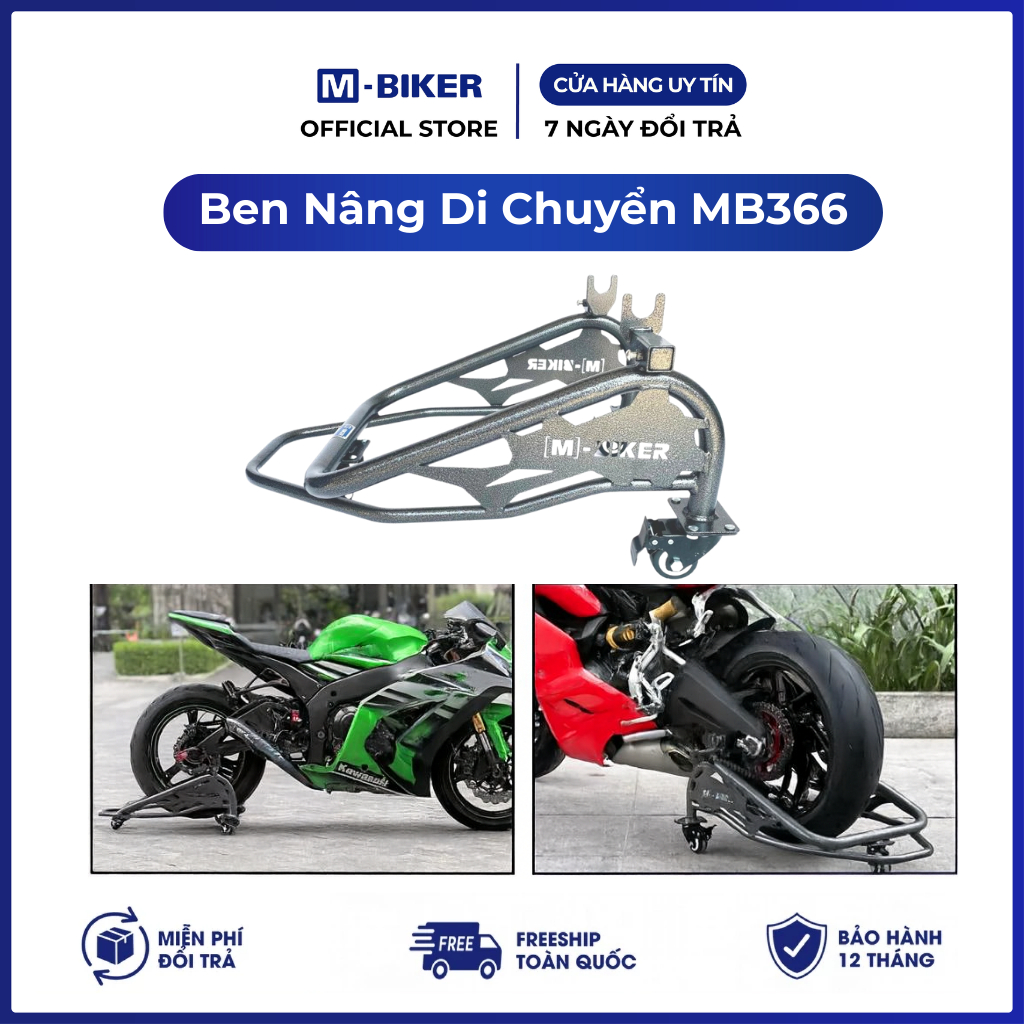 Ben Nâng Xe MB366 Dành Cho Xe PKL. Ben Nâng Bánh Sau, Thép Chắc Chắn, Ben Nâng Xe PKL
