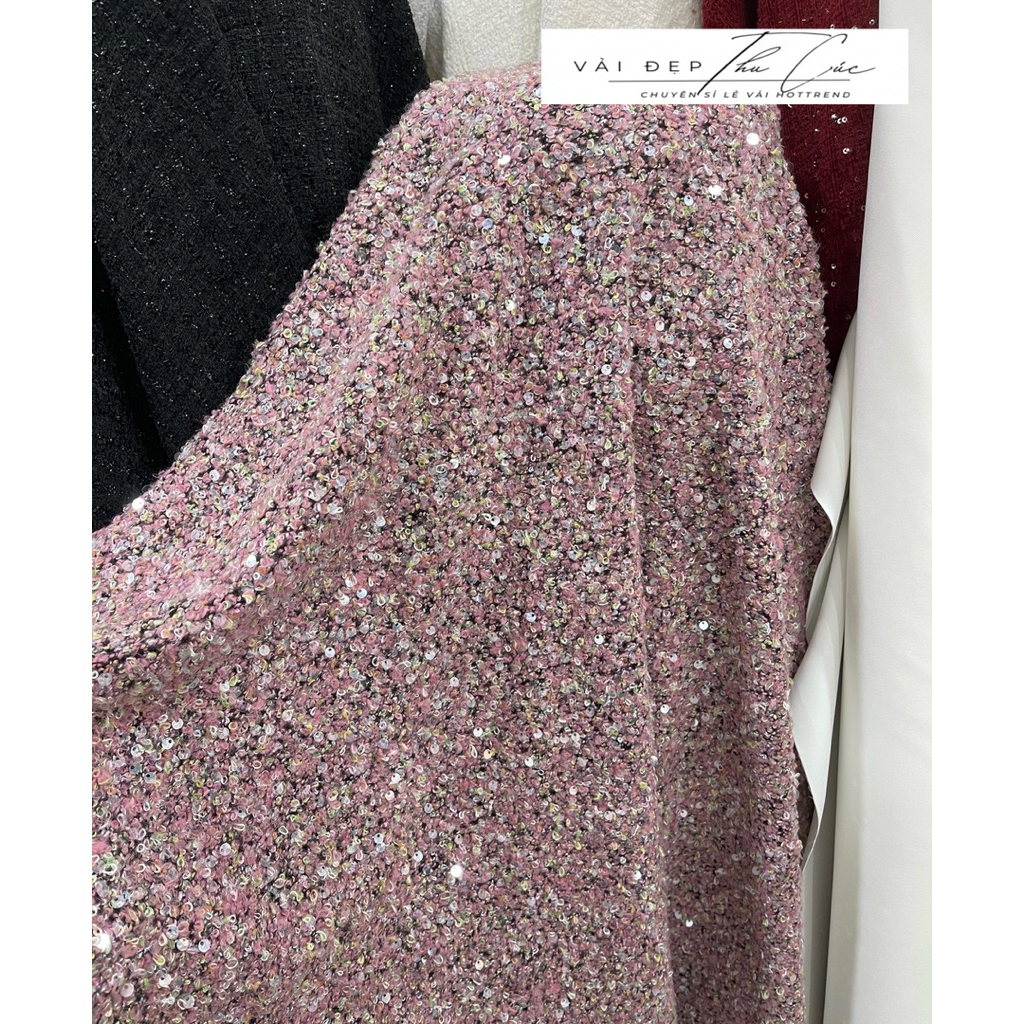 Dạ tweed đính kim sa