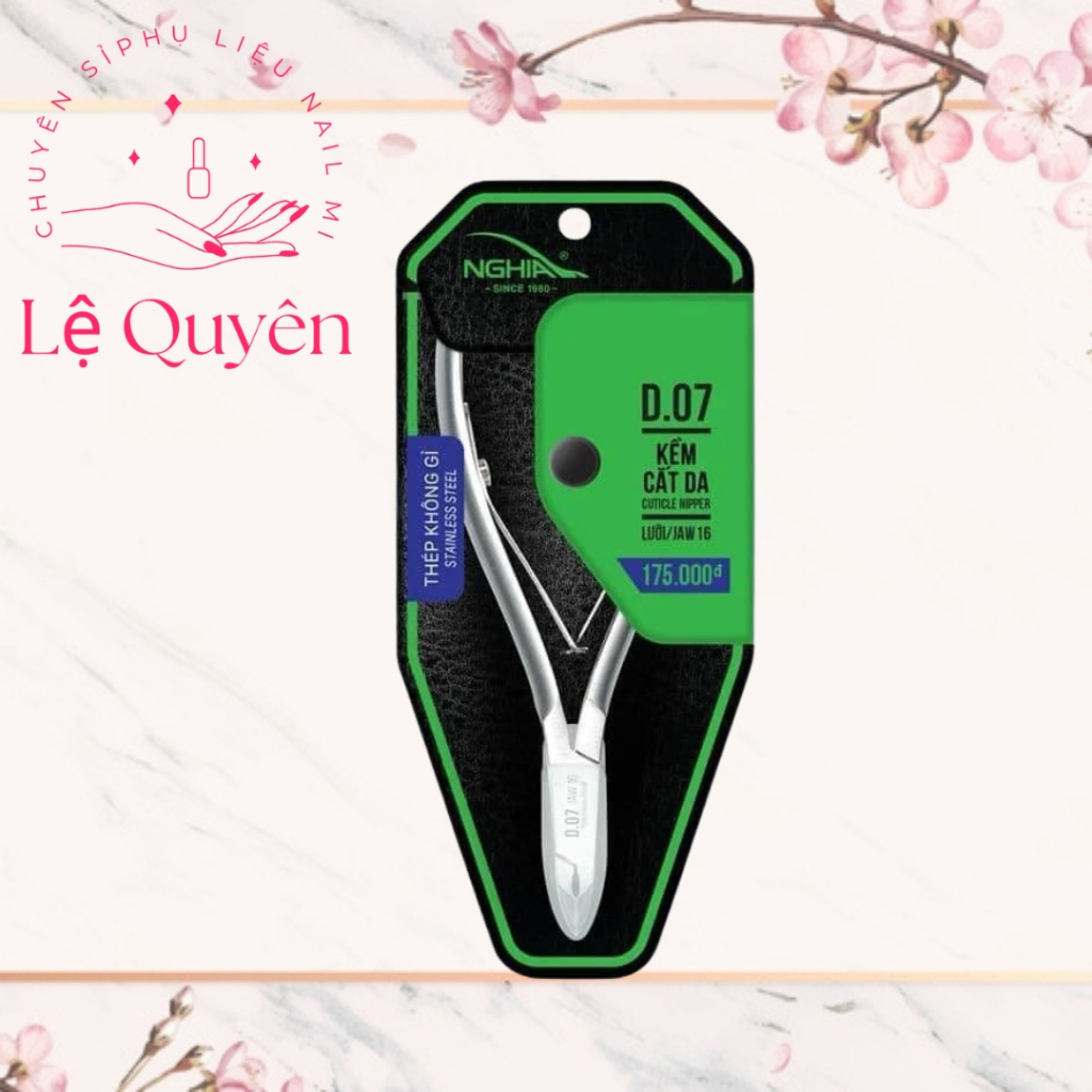 Kiềm Nhặt Da Nghĩa D.07 Chính Hãng, Kềm Cắt Da Nghĩa D07 Mũi 14 Mũi 16 , Chuyên Dụng Ngành Nail [ Lệ