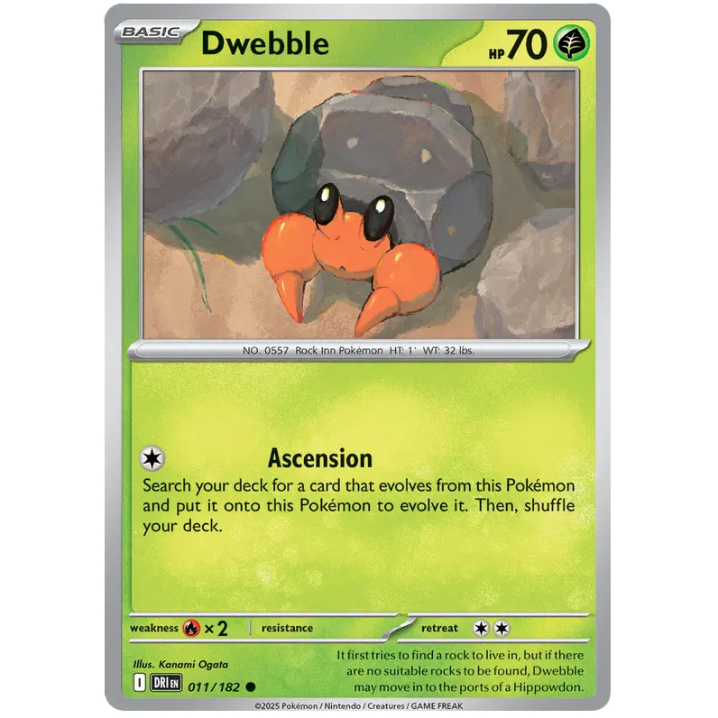 Pokemon TCG - Dwebble - Common - 011/182 - DRI