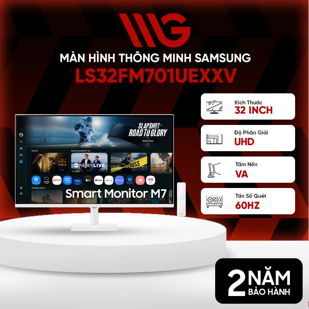 Màn hình Samsung LS32FM701UEXXV 32 inch 4K 60Hz 4ms VA Thông minh Vision AI - Bảo hành 24 tháng