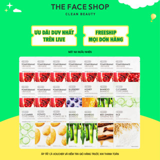   Livestream  Combo 21 Mặt Nạ Quốc Dân Dưỡng Mềm Da THE FACE SHOP Real Nature 20g  mix nhiều loại  