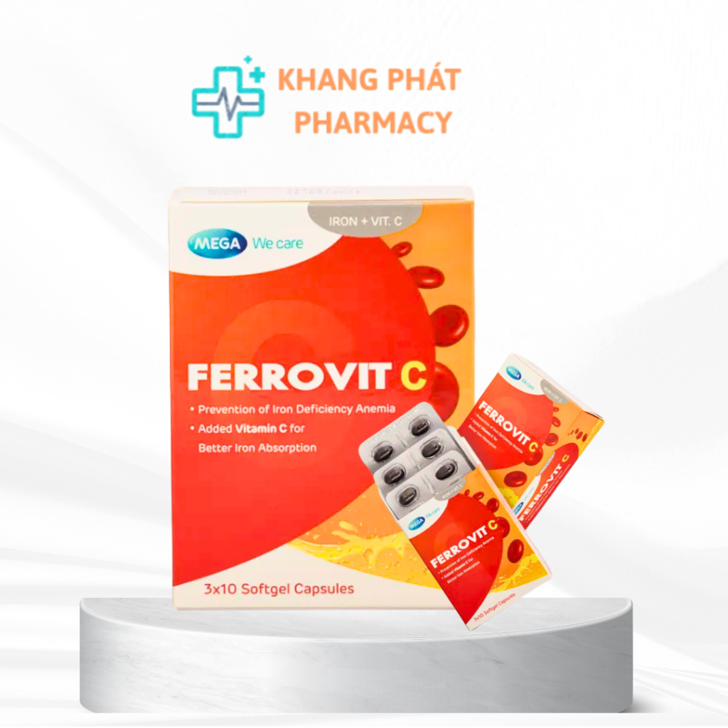 Thực phẩm bảo vệ sức khỏe Ferrovit C: Hỗ trợ hấp thụ sắt hiệu quả [HSD: 24/06/2027]