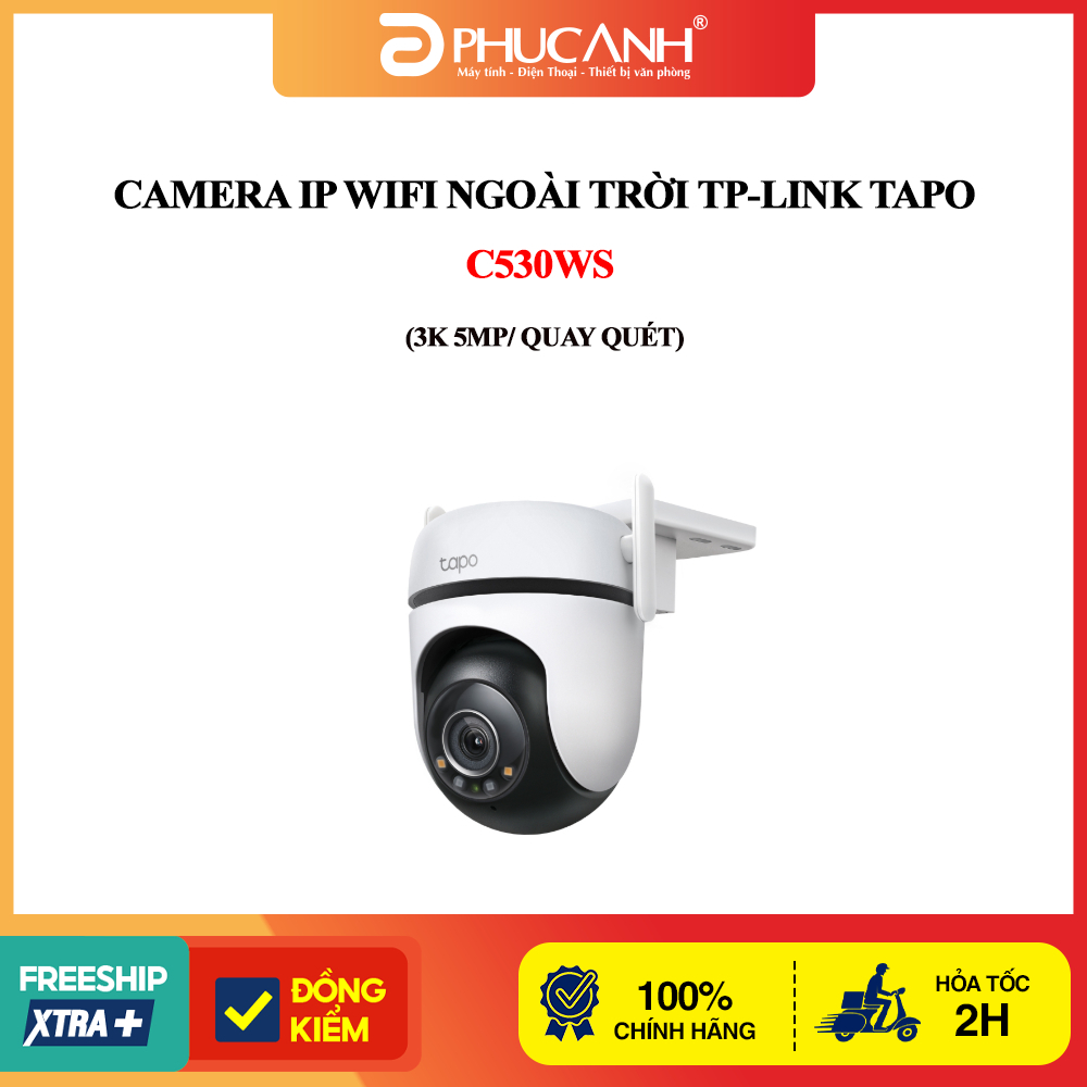 Camera ip wifi ngoài trời TP-Link Tapo C530WS (3K 5MP/ Quay quét)