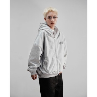 Áo Hoodie Nỉ Chân Cua Fullzip SLY Solid màu xám tiêu