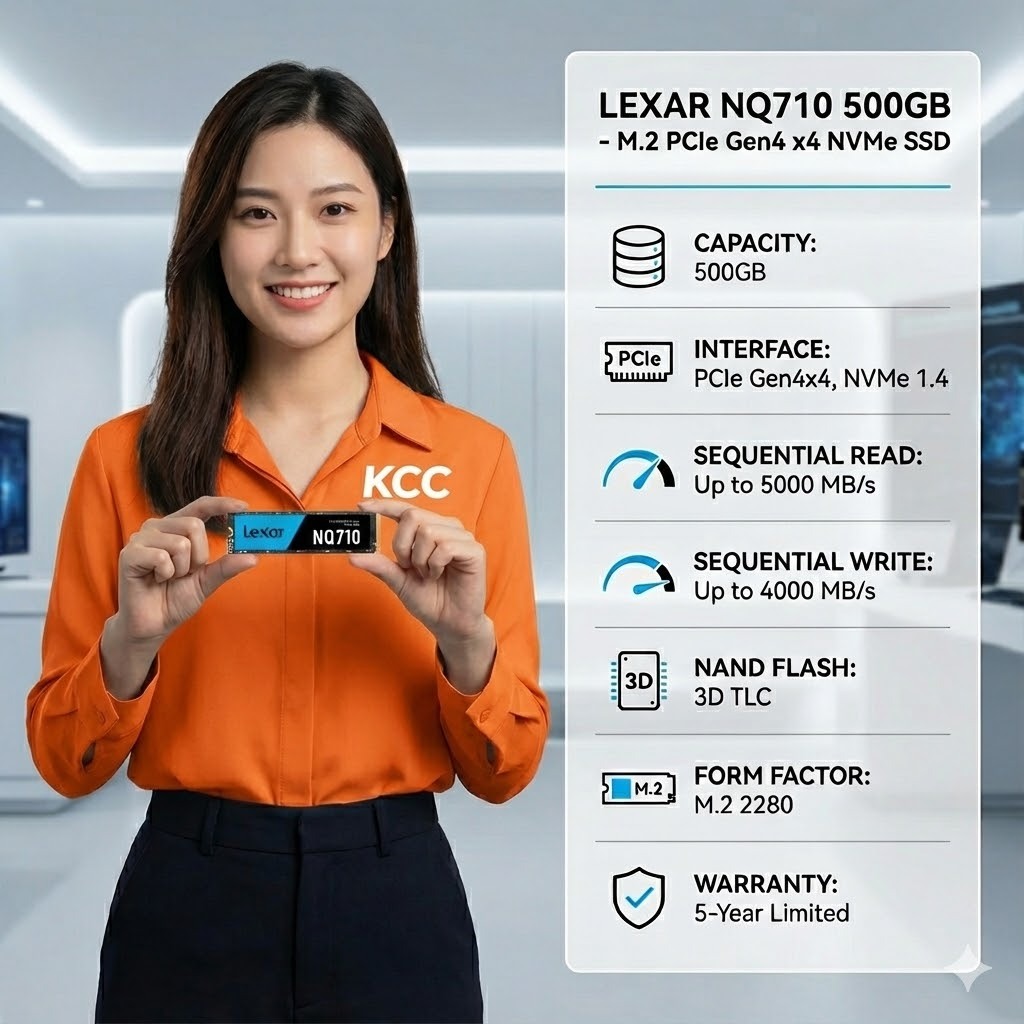 Ổ cứng SSD Lexar NQ710 500GB M.2 NVMe PCIe Gen4x4 – Tốc độ cao, mượt, bền – Chuẩn Gen4 mạnh mẽ