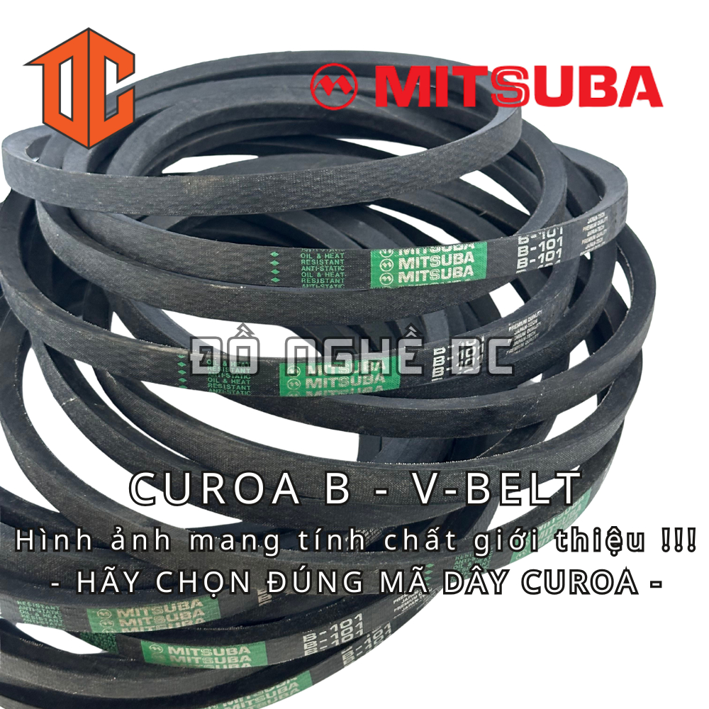 Dây curoa bản trơn MITSUBA Thailand B26 B86 B63 B53 B43 B70 B22 B38 B29 B95 B57 B62 B31 B94 B95 B98 