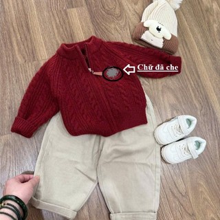  Sẵn Ship- Qc- Áo len kéo khóa  hàng quảng châu cao cấp cho bé trai bé gái từ 9-19kg mặc chụp ảnh đi chơi mix đồ xinh 