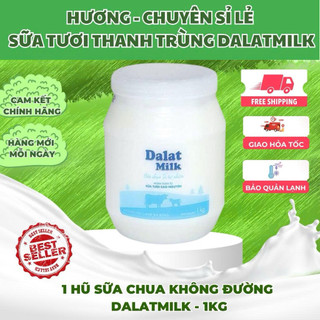  SỮA CHUA ĂN KHÔNG ĐƯỜNG  DALATMILK 1 KG DATE MỚI HÀNG SẴN 