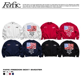  Áo sweater Freedom hình in FAFIC Studio Nam Menswear có túi chất nỉ bông 380gsm dáng rộng boxy 