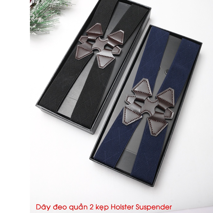 Dây Đeo quần nam cao cấp 2 Kẹp, bản 3.5cm - Holster Suspender