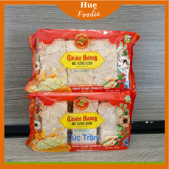 Mè xửng giòn Huế, mè xửng giòn Thiên Hương loại thượng hạng (Túi 160g, màu đỏ) - Đặc sản Huế - 887