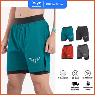  Quần 2 Lớp Thể Thao Wolf Active Essential V1 W110 Quần 2 Lớp Chạy Bộ Tập Gym Chất Vải Cao Cấp 
