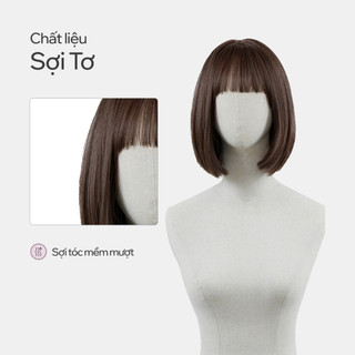 Tóc Giả Nguyên Đầu CAPELLI Bob Ngắn Mái Thưa Michiko Wig