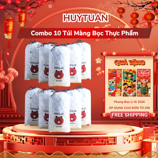 Sỉ 10 bịch (1000 cái) màng bọc thực phẩm, Màng bọc thực phẩm có chun kèm túi rút gấu bảo quản